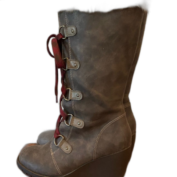 POP Womens “Tyche” Wedge Lace-Up Boot - Picture 5 of 9